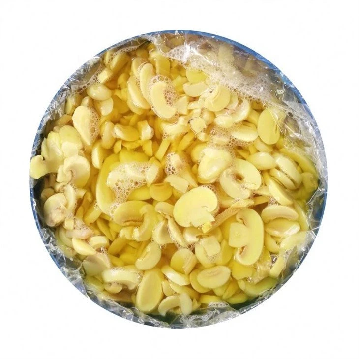 Best selling sliced white champignon mushroom in brine in drums